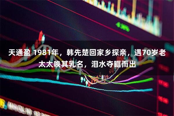 天通盈 1981年，韩先楚回家乡探亲，遇70岁老太太唤其乳名，泪水夺眶而出