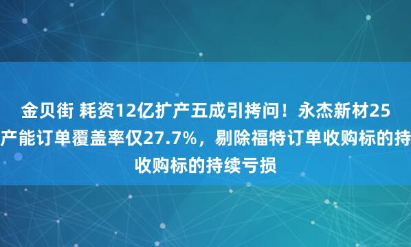金贝街 耗资12亿扩产五成引拷问！永杰新材25万吨新产能订单覆盖率仅27.7%，剔除福特订单收购标的持续亏损